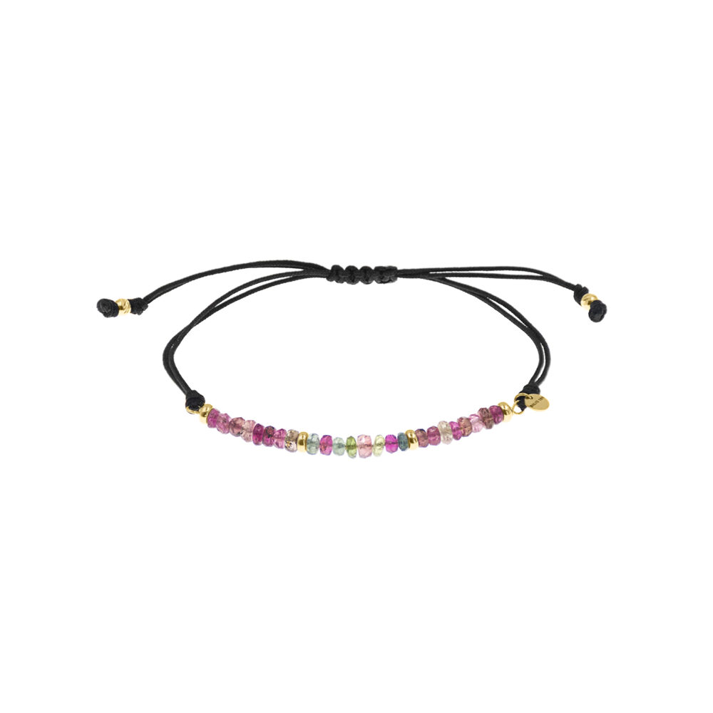 Pulsera Turmalina Donas Multicolor Oro 18K