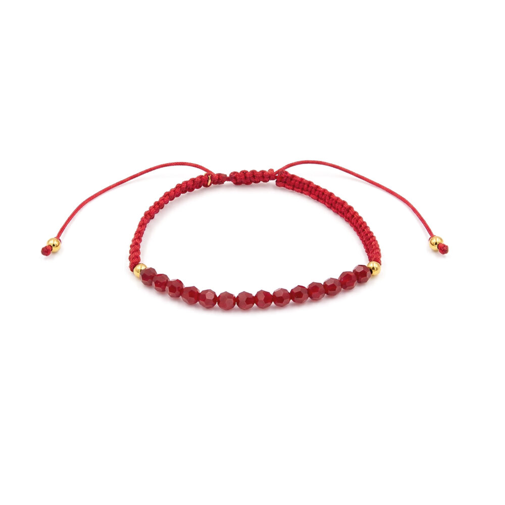 Pulsera Swarovski Coral Rojo Oro 18K