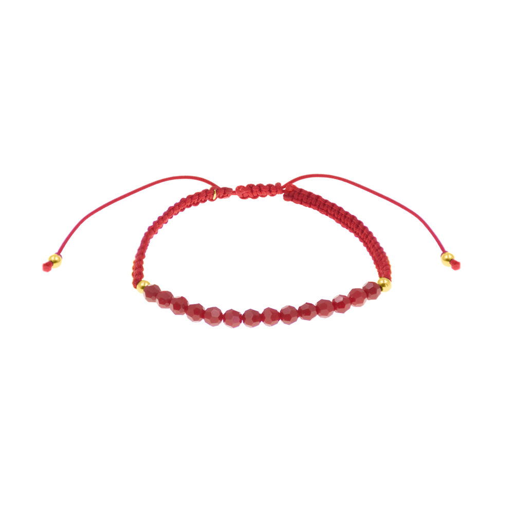 Pulsera Swarovski Coral Rojo Oro 18K