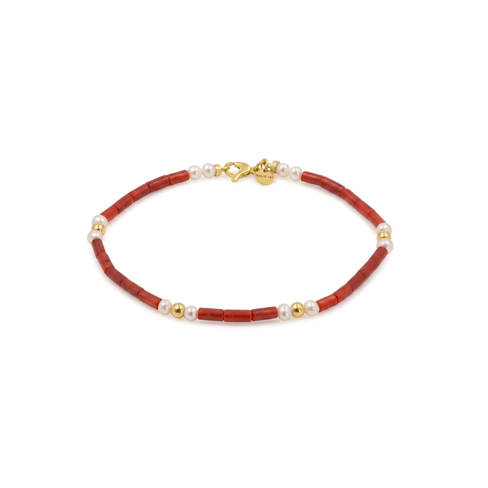 Pulsera Tubito Coral Oro 18K