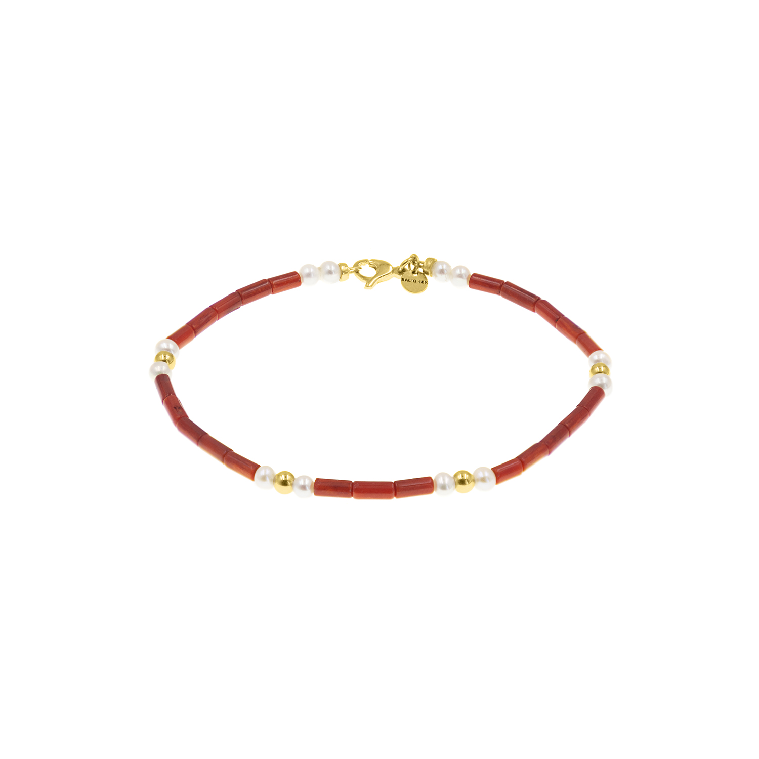 - Pulsera Tubito Coral Oro 18K