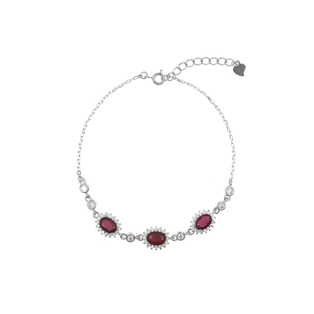 Pulsera Rubí Oval Plata 925