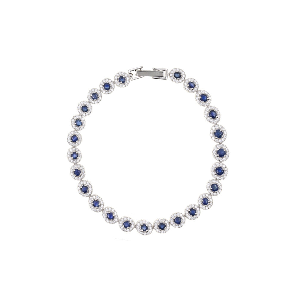 Pulsera Zafiro Redondo Plata 925