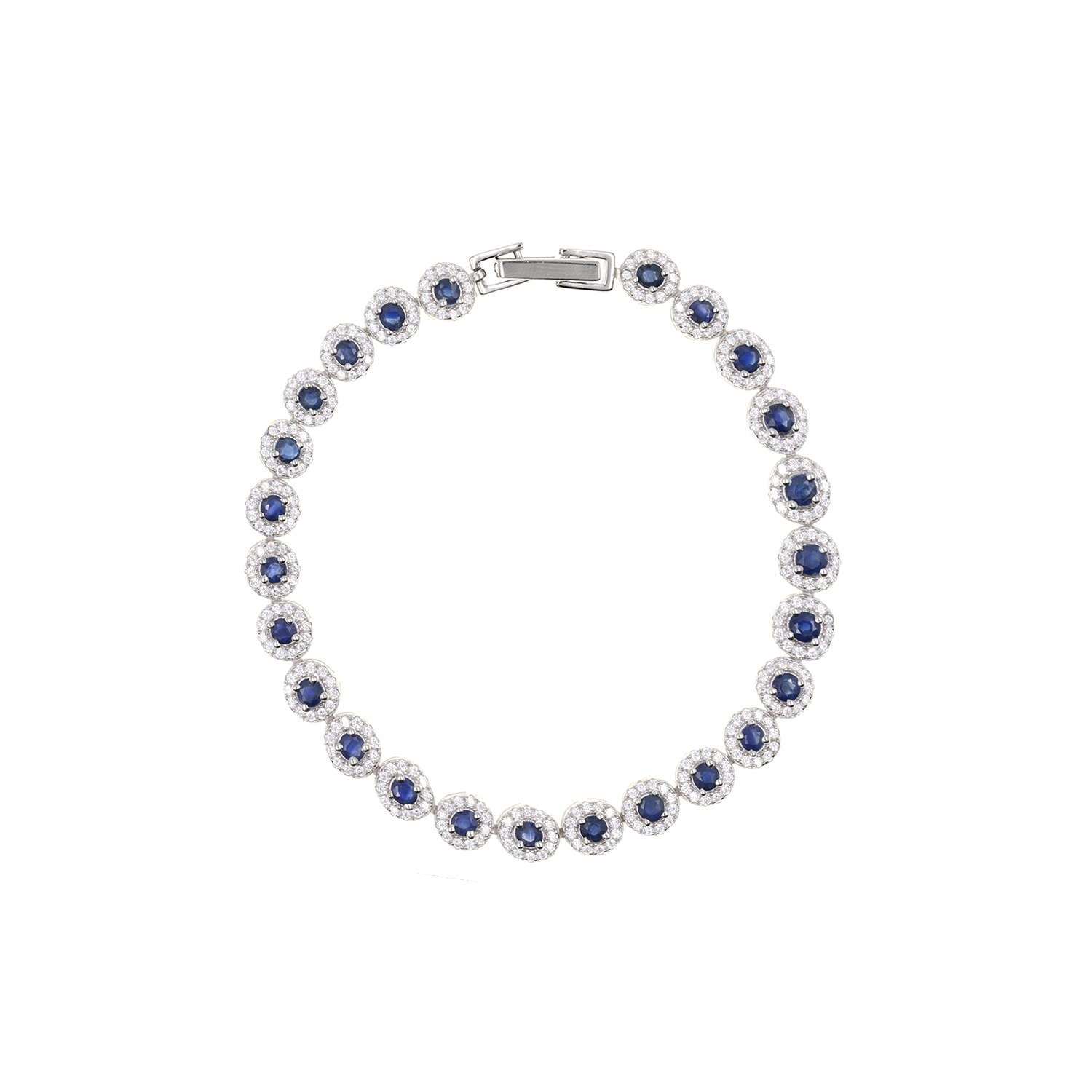 - Pulsera Zafiro Redondo Plata 925