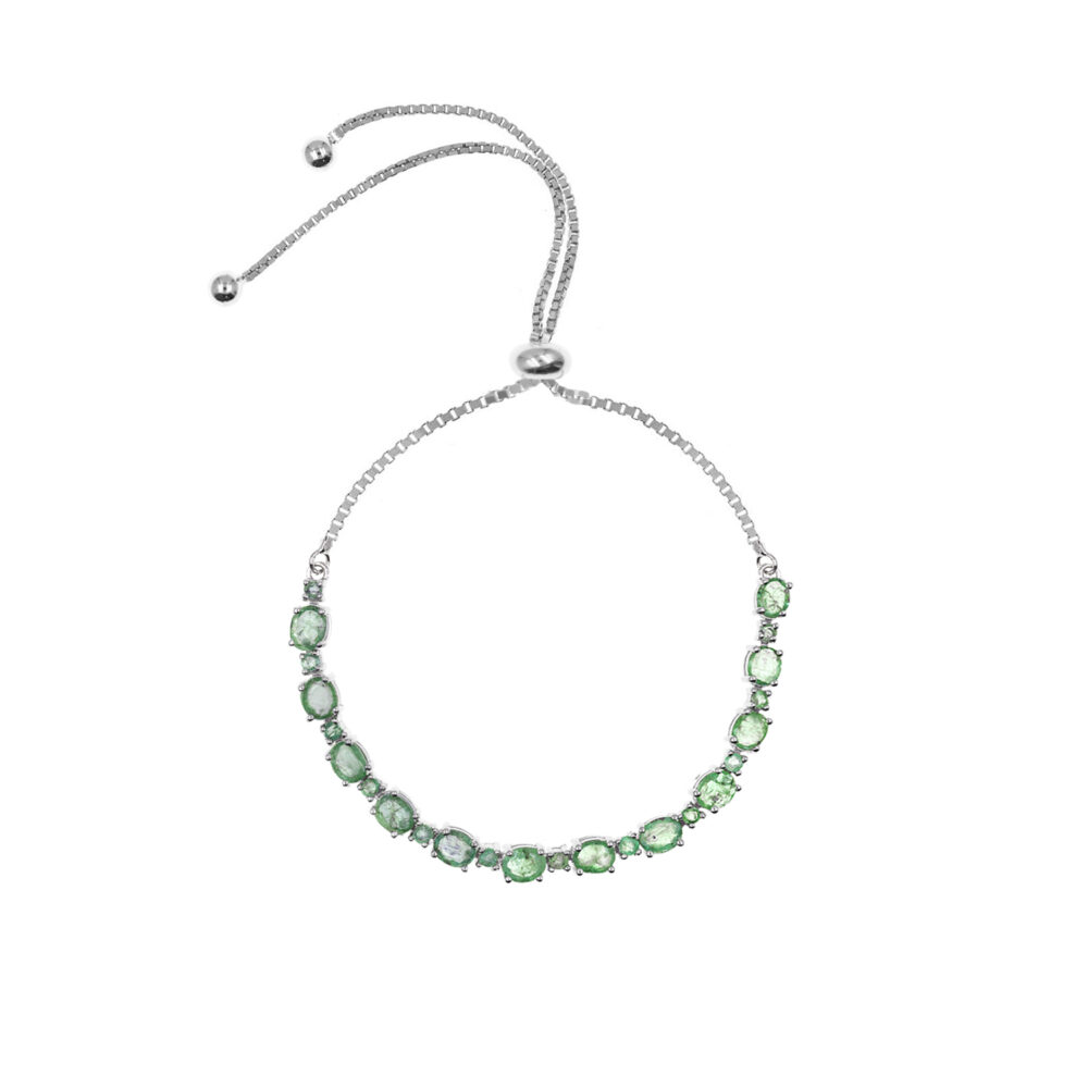Pulsera Esmeralda Plata 925