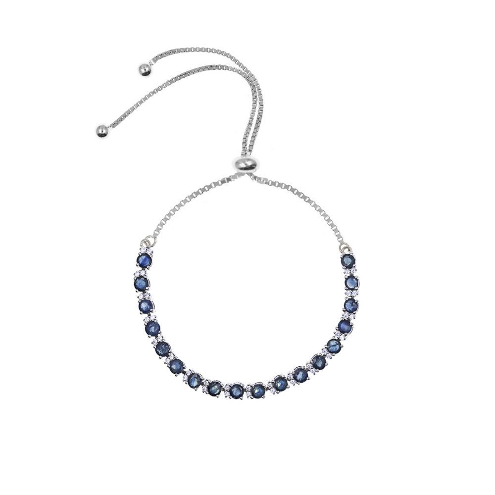 Pulsera Zafiro Destellos Redondos Plata 925