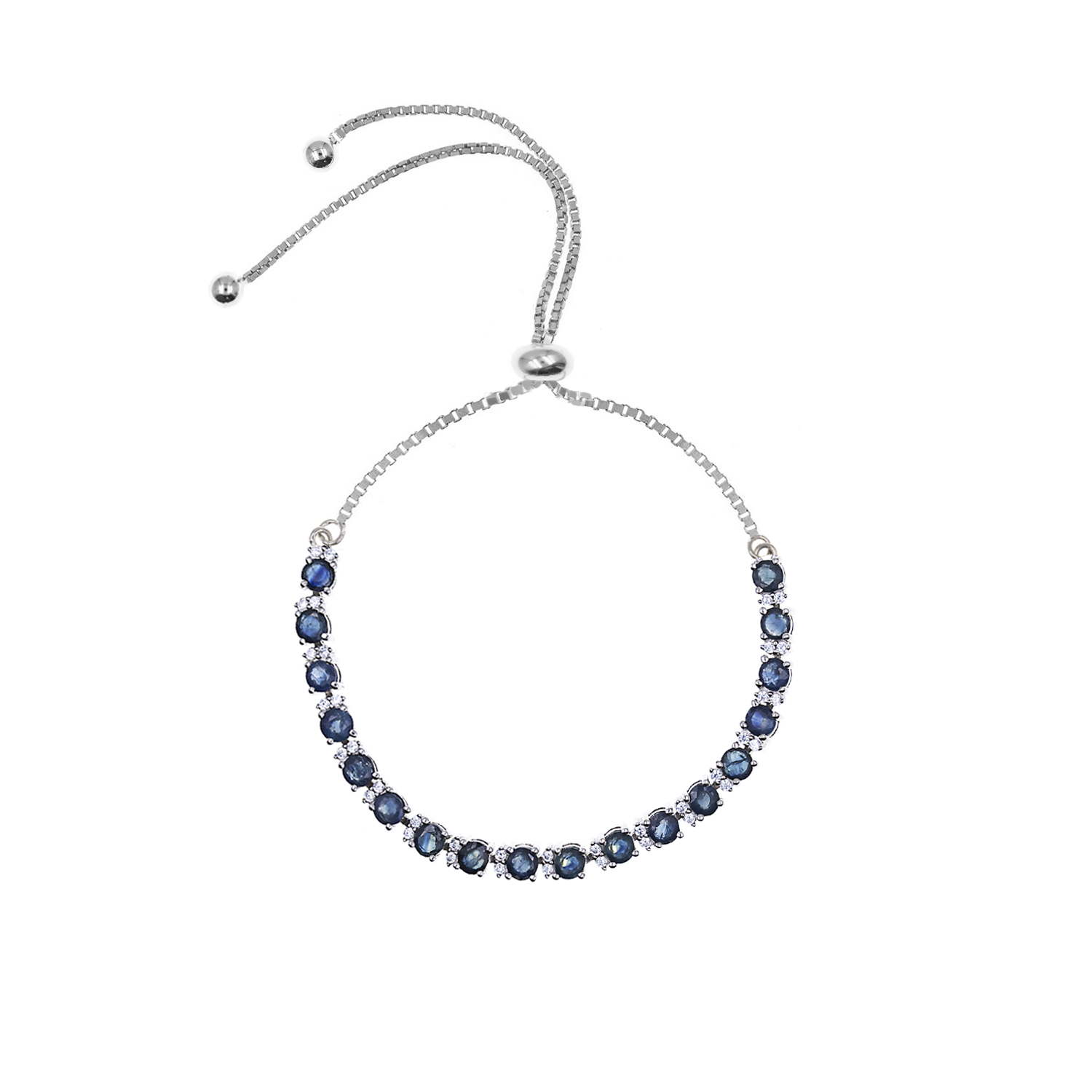 - Pulsera Zafiro Destellos Redondos Plata 925