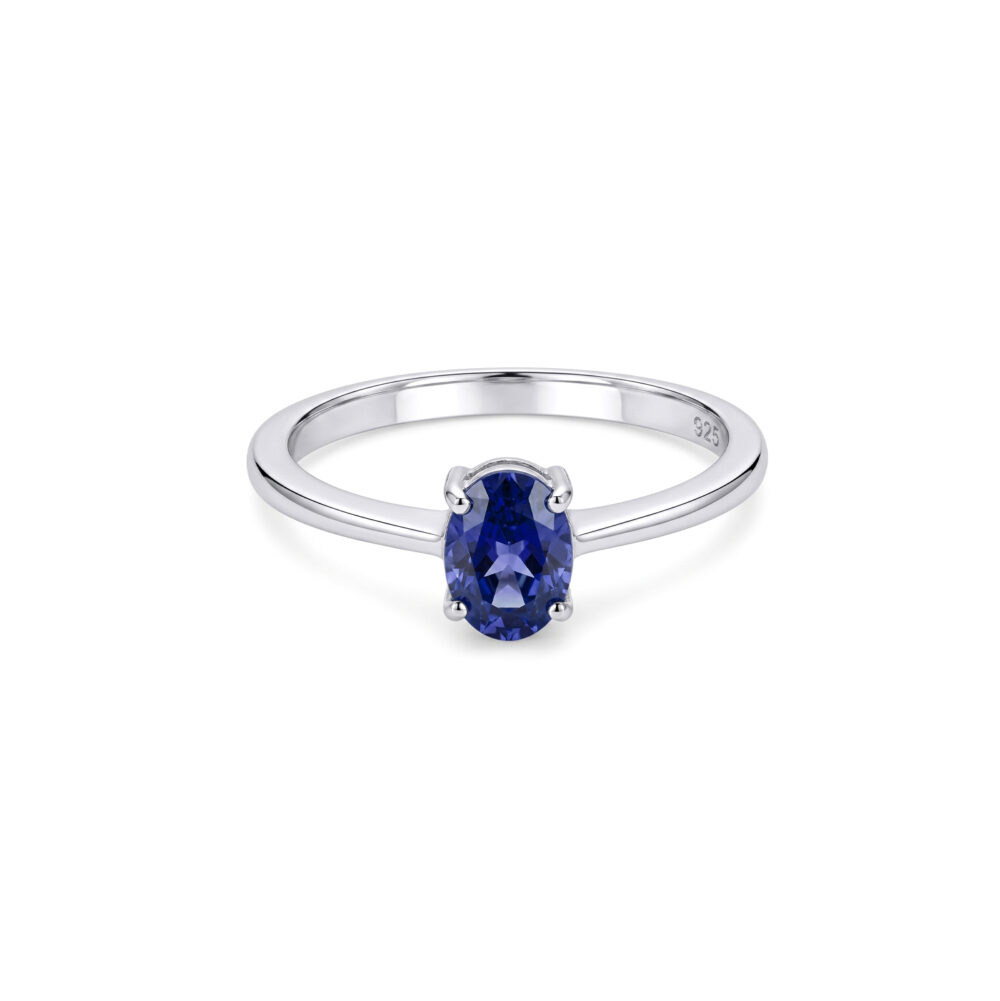 Anillo Zafiro Oval Casual Plata 925