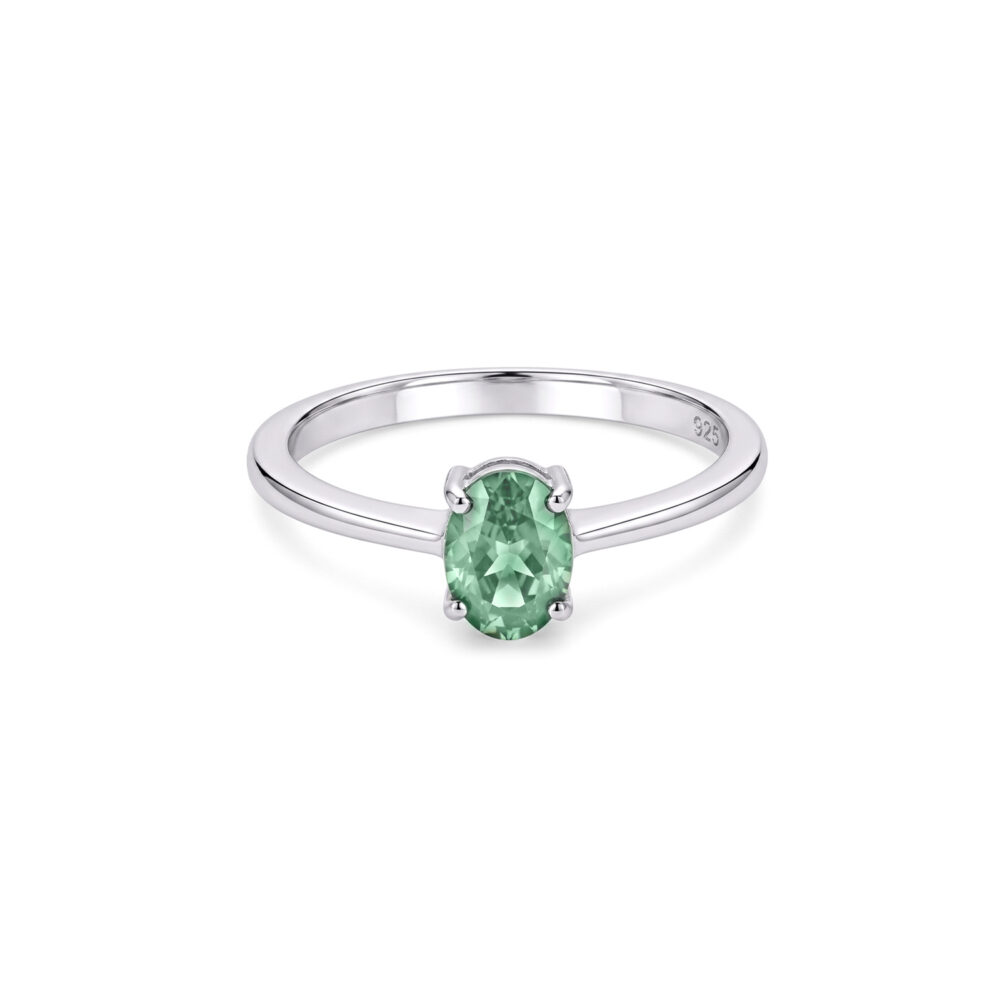 Anillo Esmeralda Oval Casual Plata 925