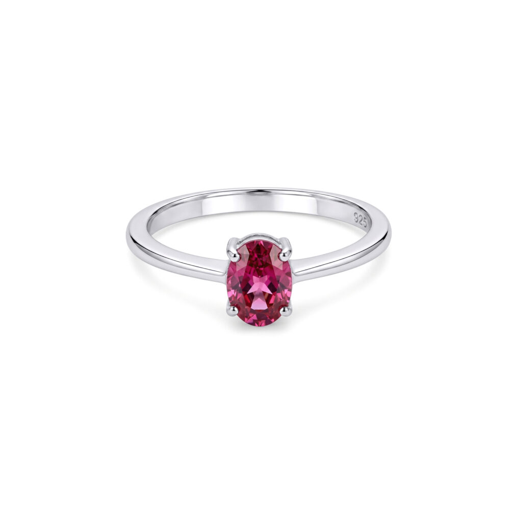 Anillo Rubí Oval Casual Plata 925