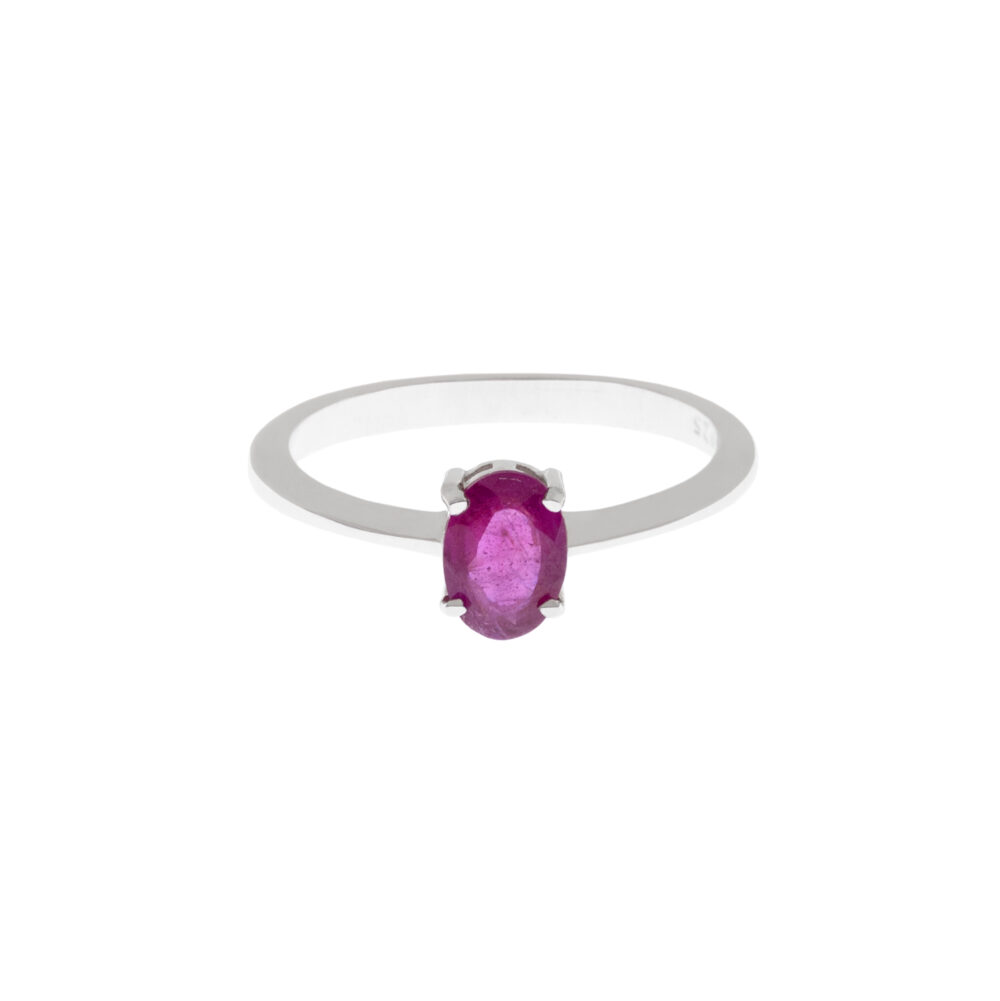 Anillo Rubí Oval Casual Plata 925