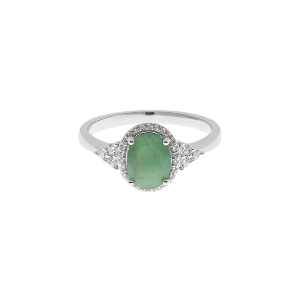 Anillo Esmeralda Casual Plata 925
