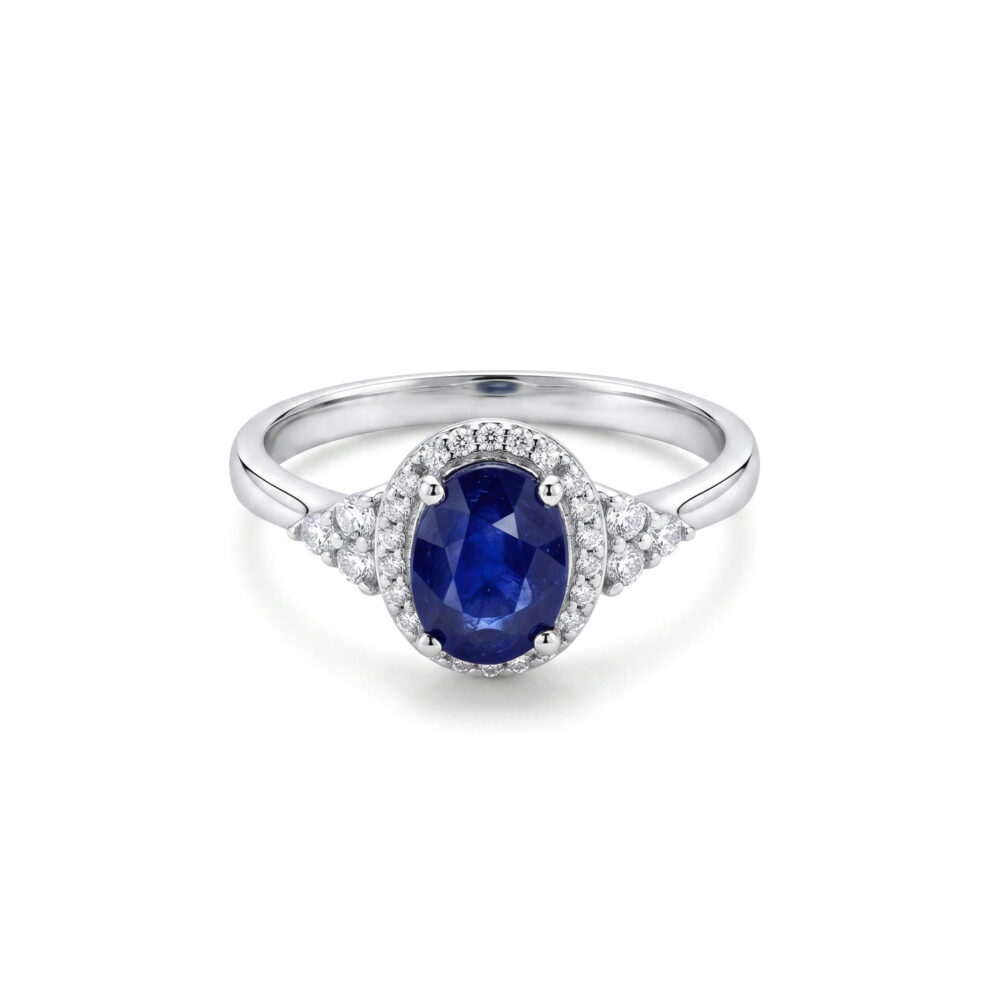 Anillo Zafiro Oval Plata 925