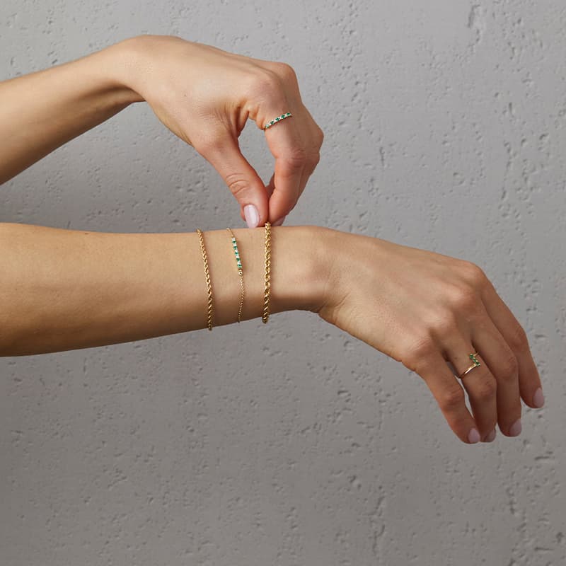 pulsera mujer de plata y oro