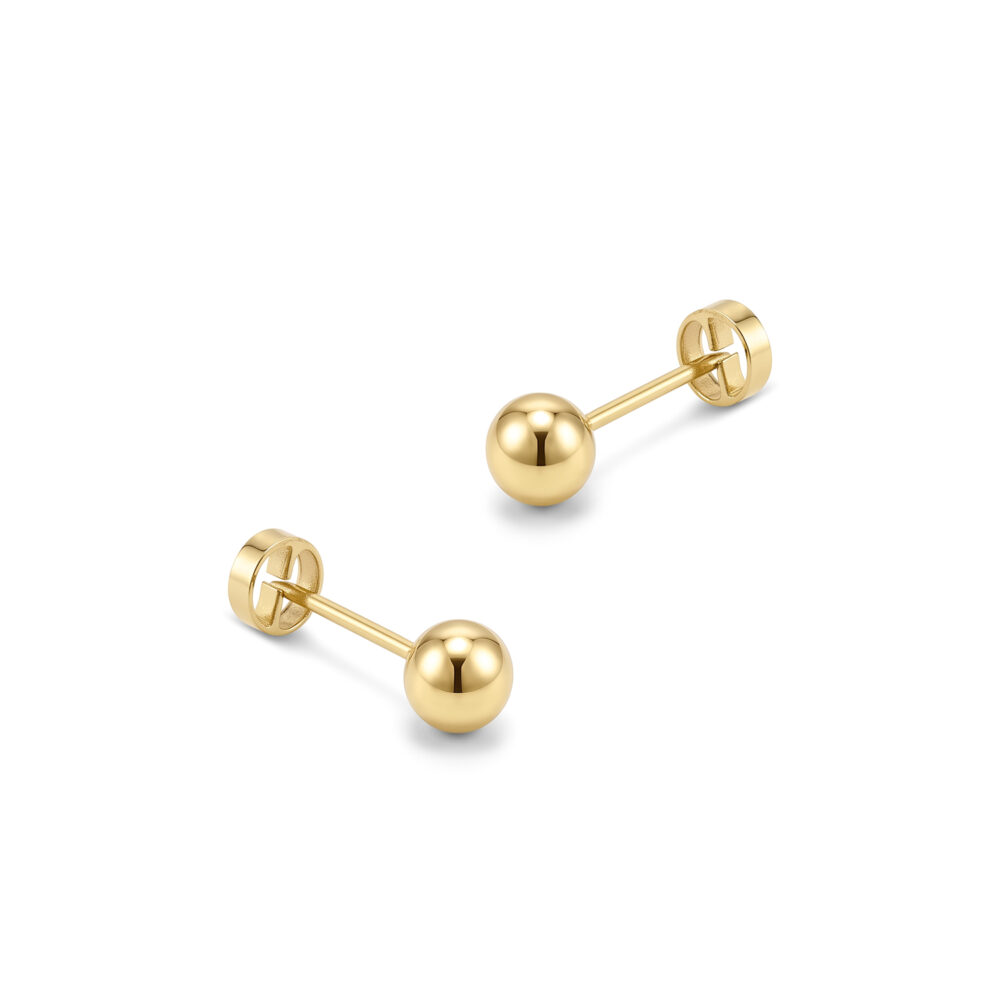 Aretes Bolitas Oro 18K Niña