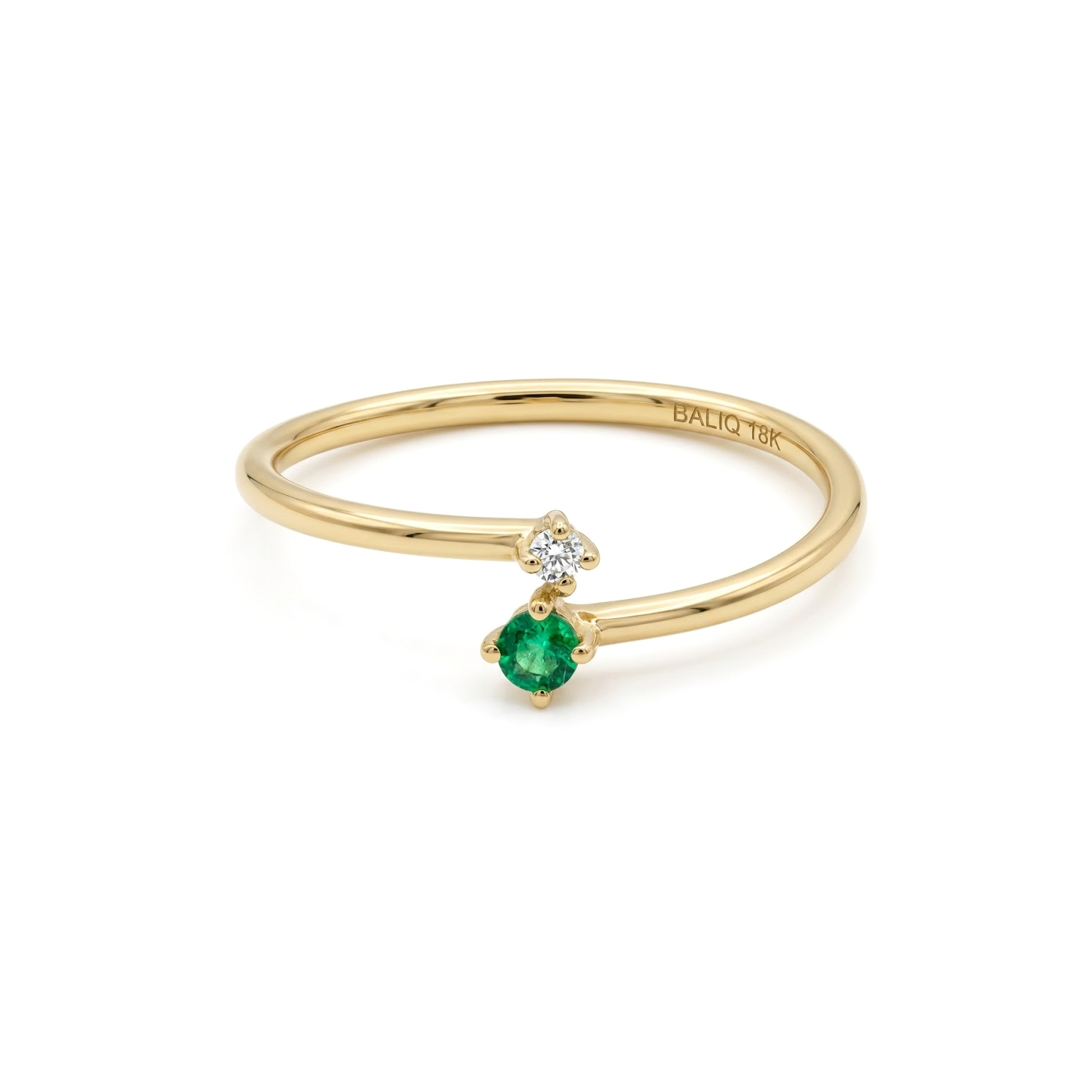 - Anillo Esmeralda Tu y Yo Oro 18K & Brillante
