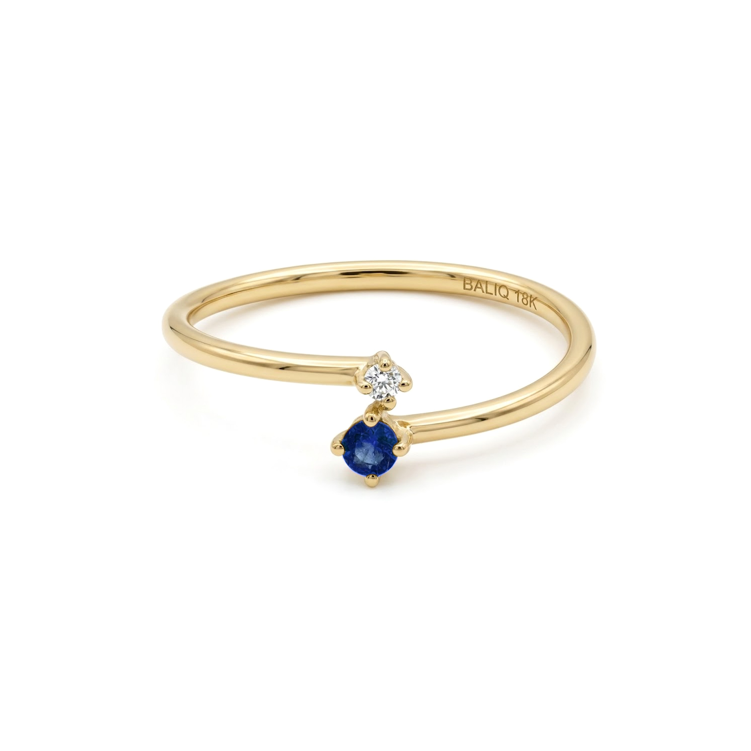 - Anillo Zafiro Tu y Yo Oro 18K & Brillante