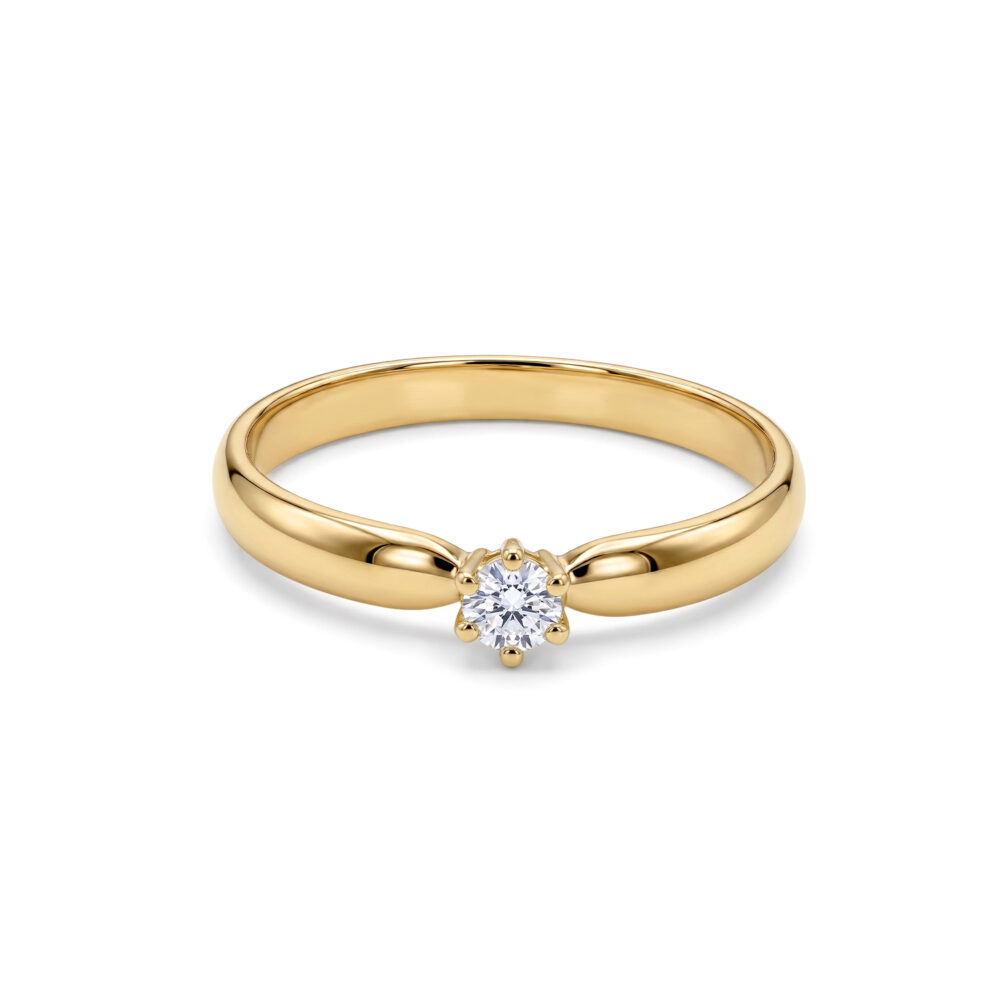 Anillo de Compromiso Seis Uñas Oro 18K & Brillante