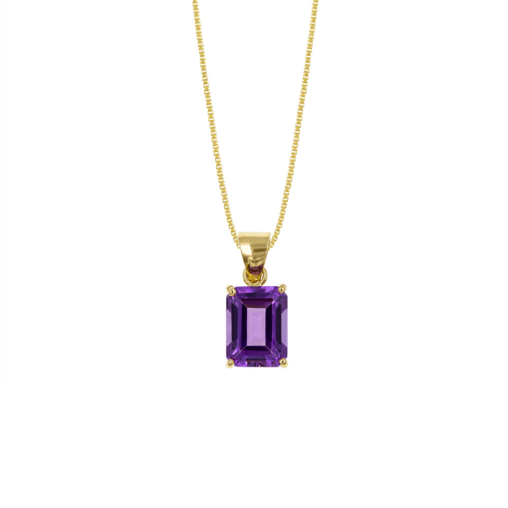 Collar Amatista Octogonal Oro 18K