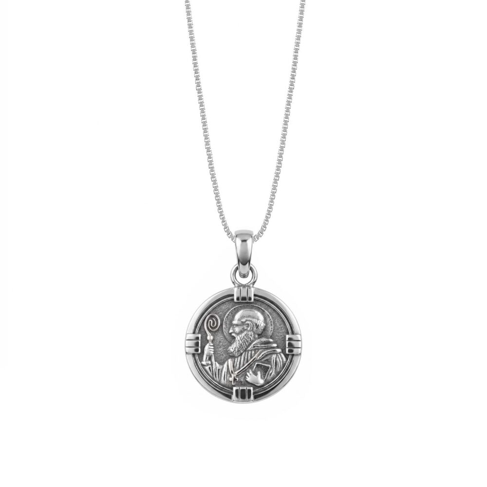 Collar San Benito Redondo Plata 925