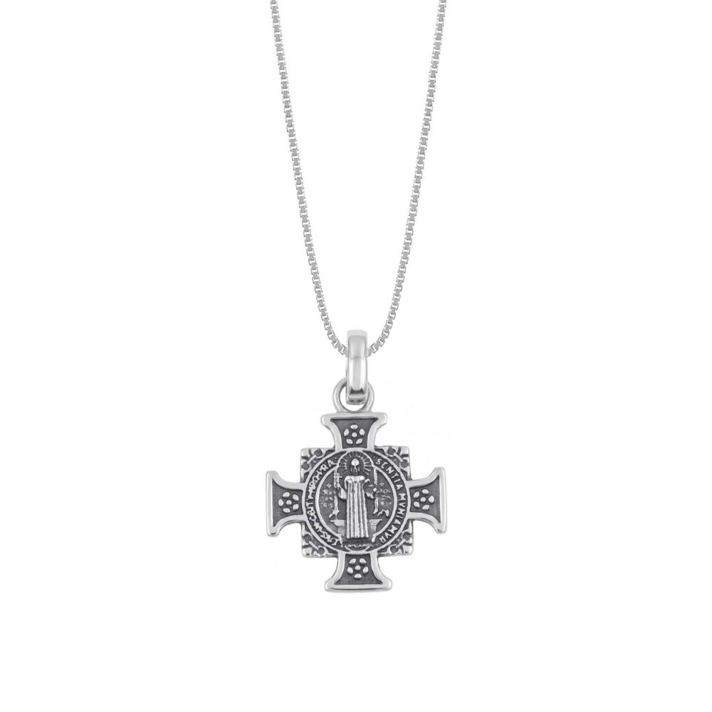 Collar Cruz San Benito Plata 925
