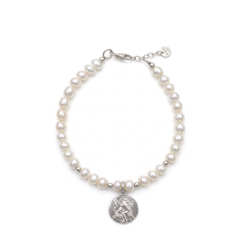 Pulsera Santa Rosa Plata 925 & Perla