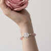 - Pulsera Santa Rosa Cuarzo Rosa Plata 925