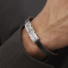- Pulsera Axis Pure Cruz Plata 925 & Cuero