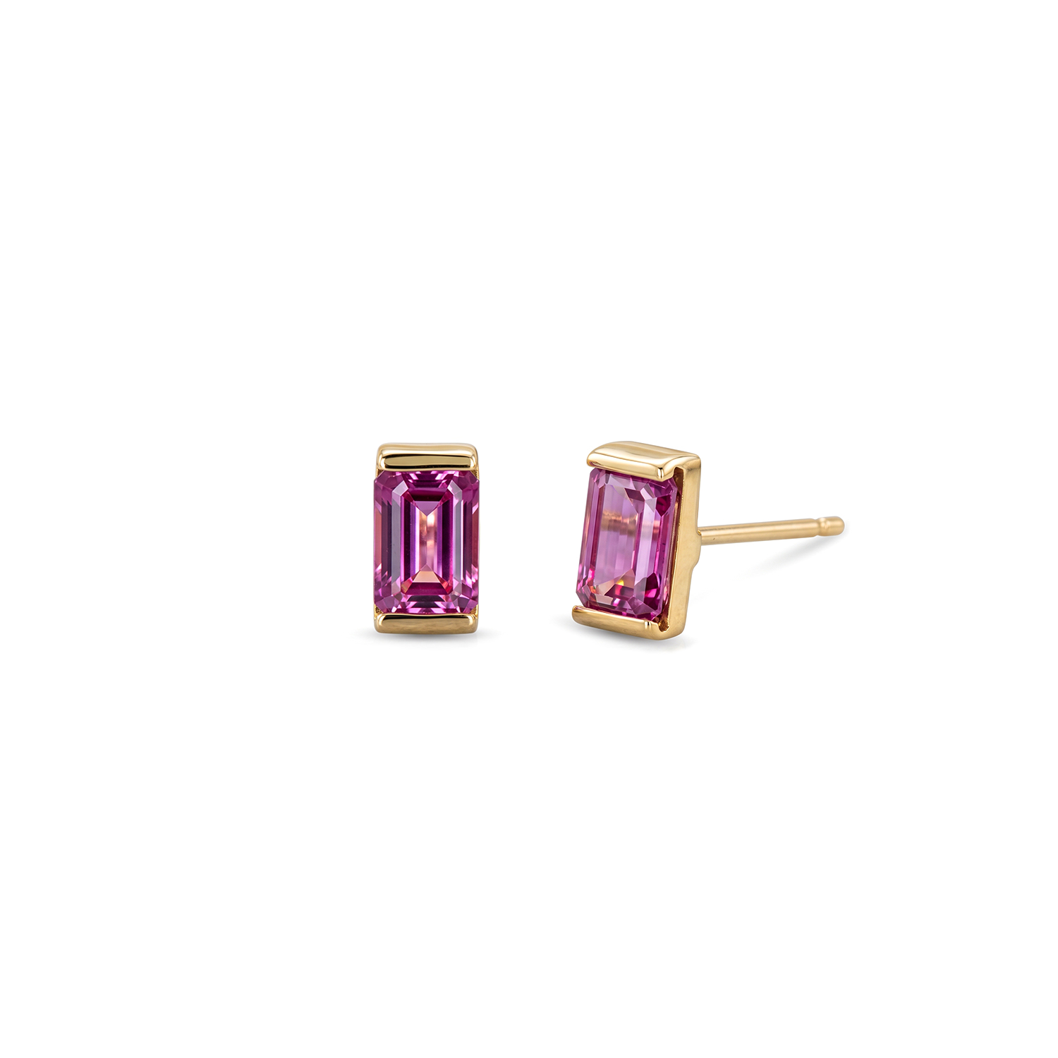 - Aretes Turmalina Rosa Oro 18K