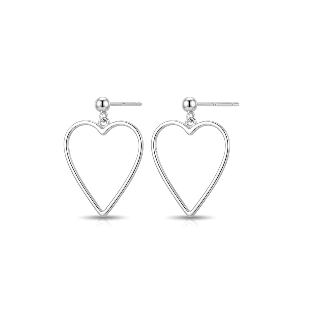 Aretes Corazón Plata 925