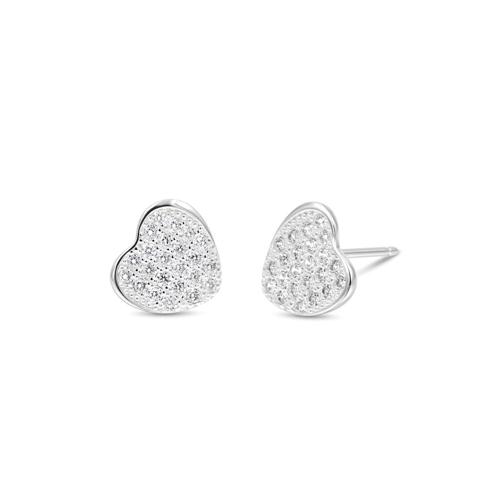 Aretes Corazón Radiantes Plata 925