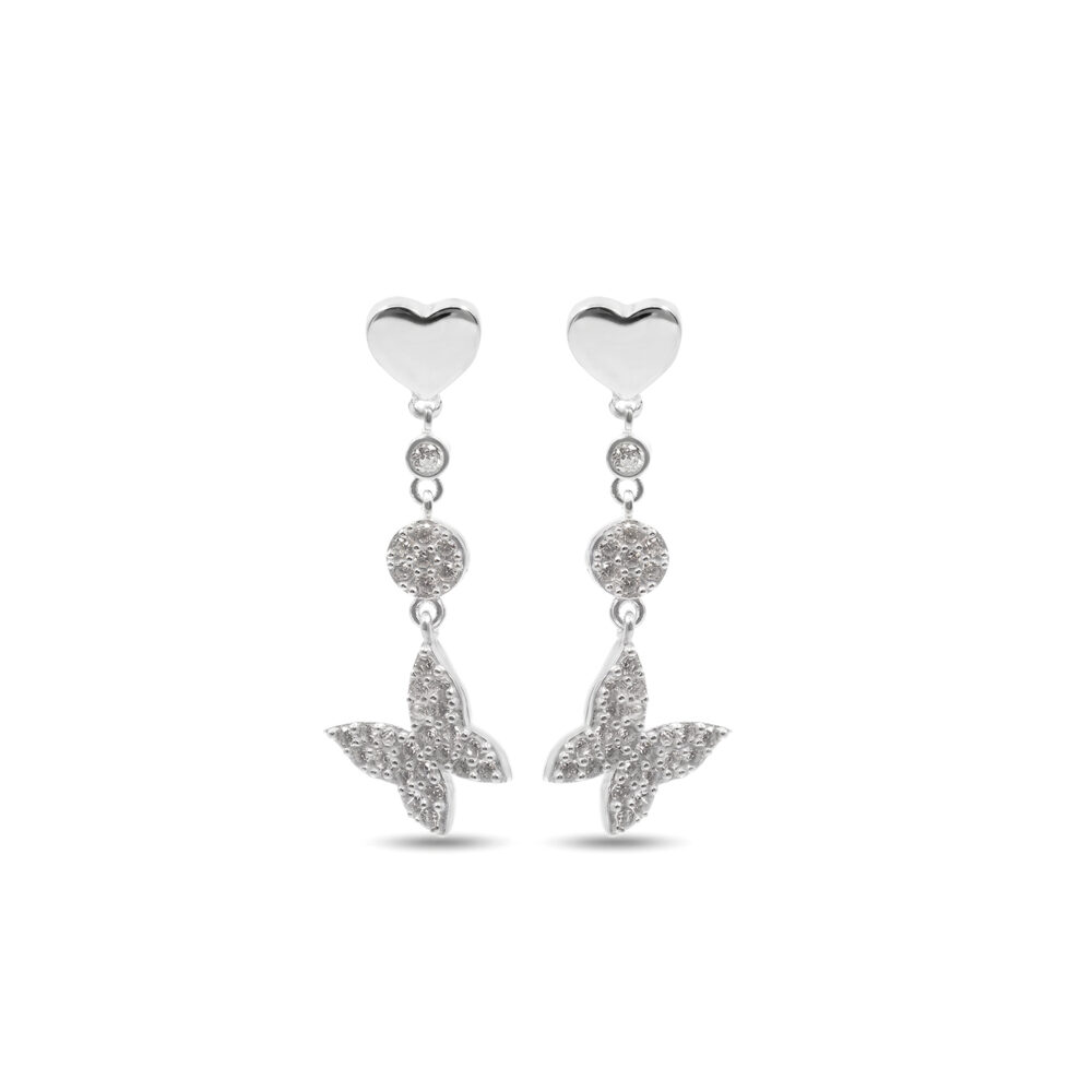 Aretes Mariposa Corazón Papilio Plata 925
