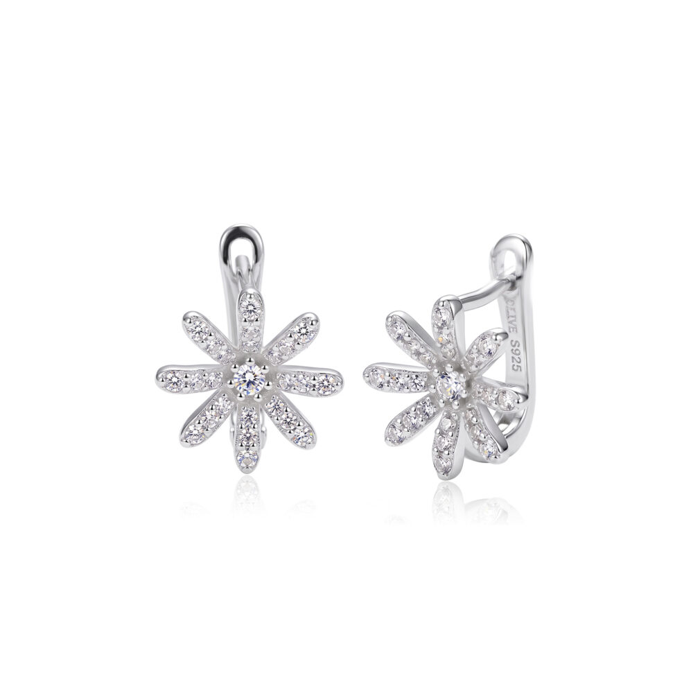 Aretes Flor Plata 925