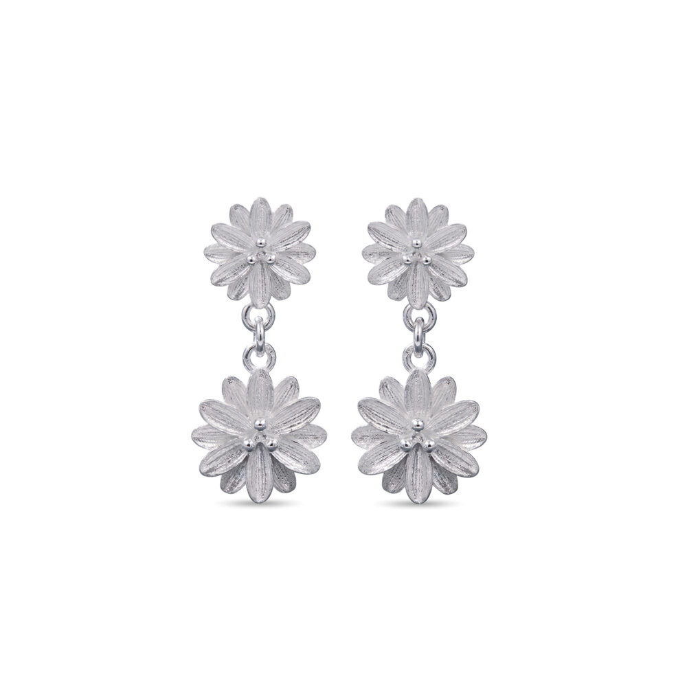 Aretes Flores Luminosas Plata 925