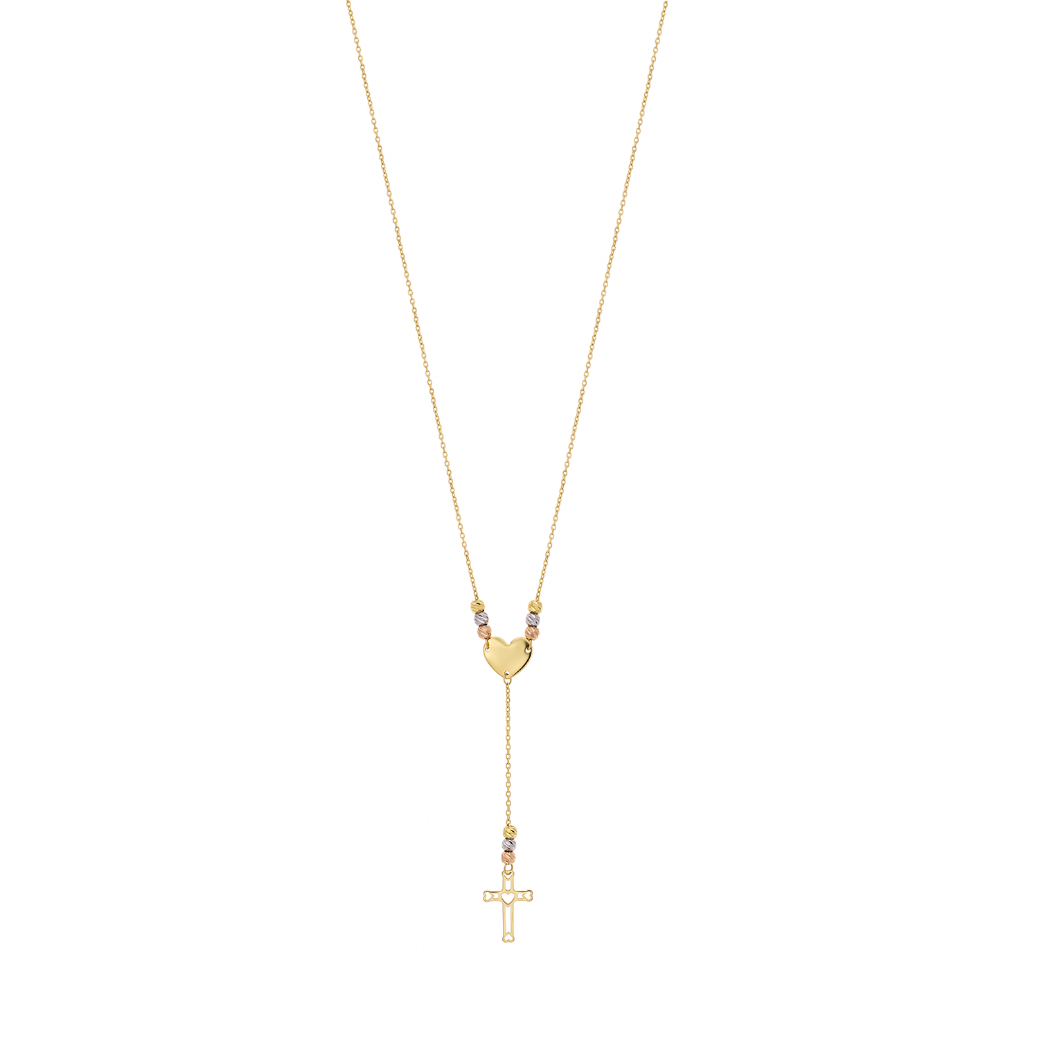 - Collar Cruz Bolitas Oro 18K