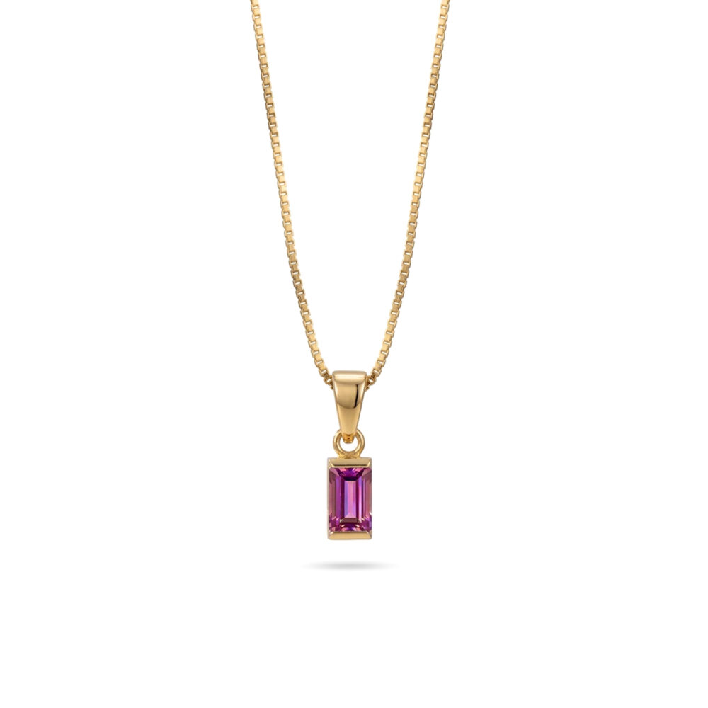 Collar Turmalina Rosa Oro 18K