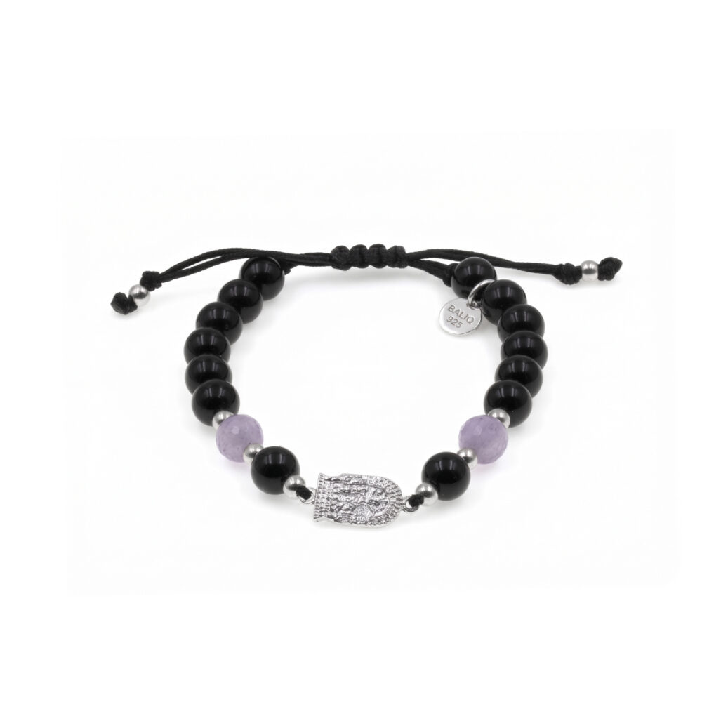 Pulsera Señor de los Milagros Onix Amatista Plata 925 Niña